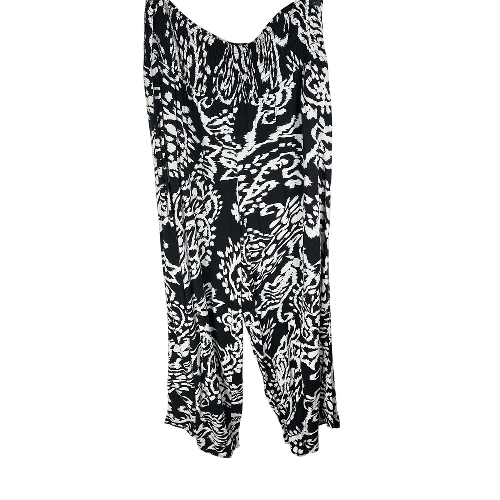 Philosophy Republic Clothing Womens XL Black White Abstract‎ Wide Leg Pants Ikat